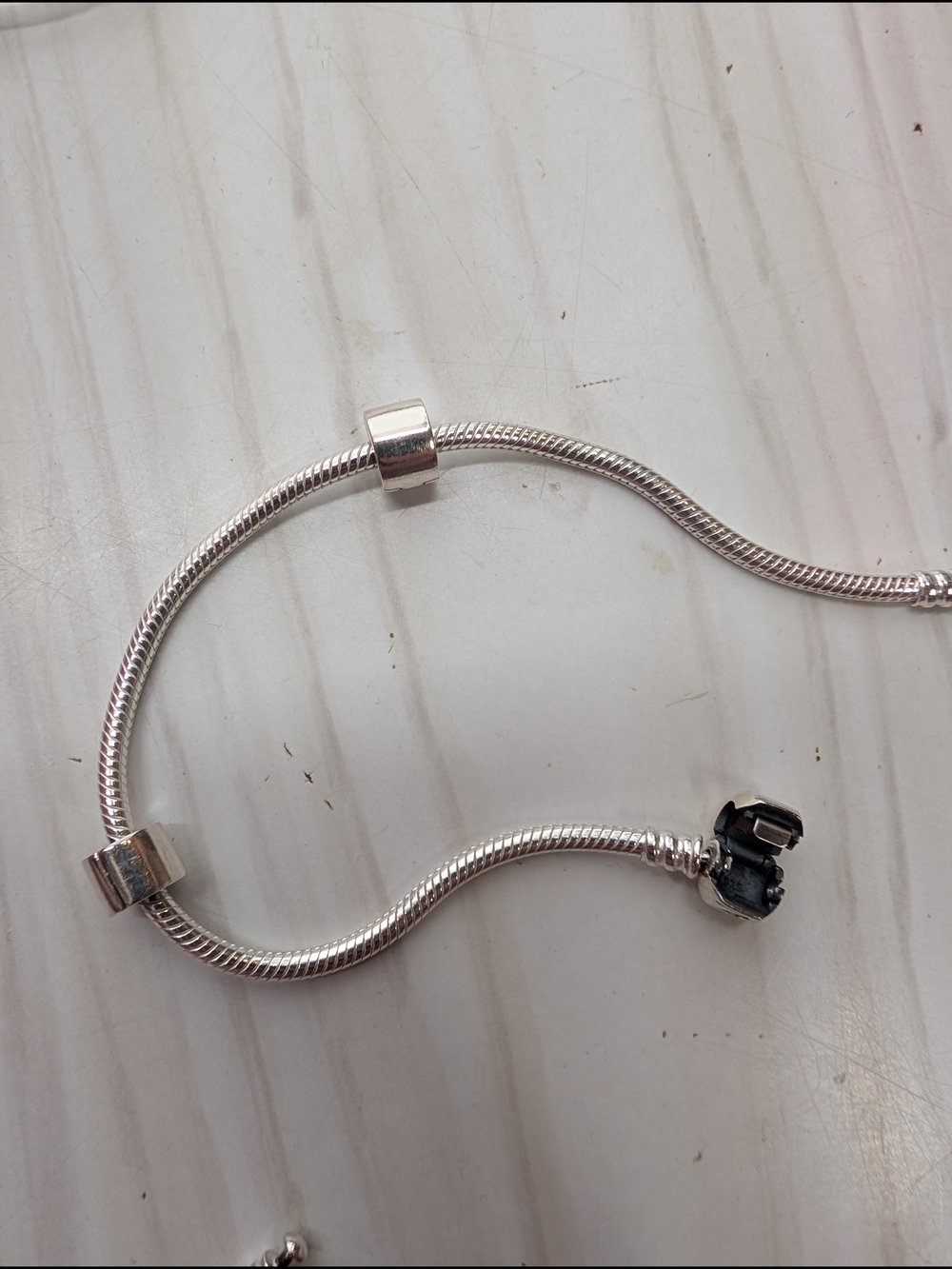 Pandora Moments barrel clasp snake chain bracelet